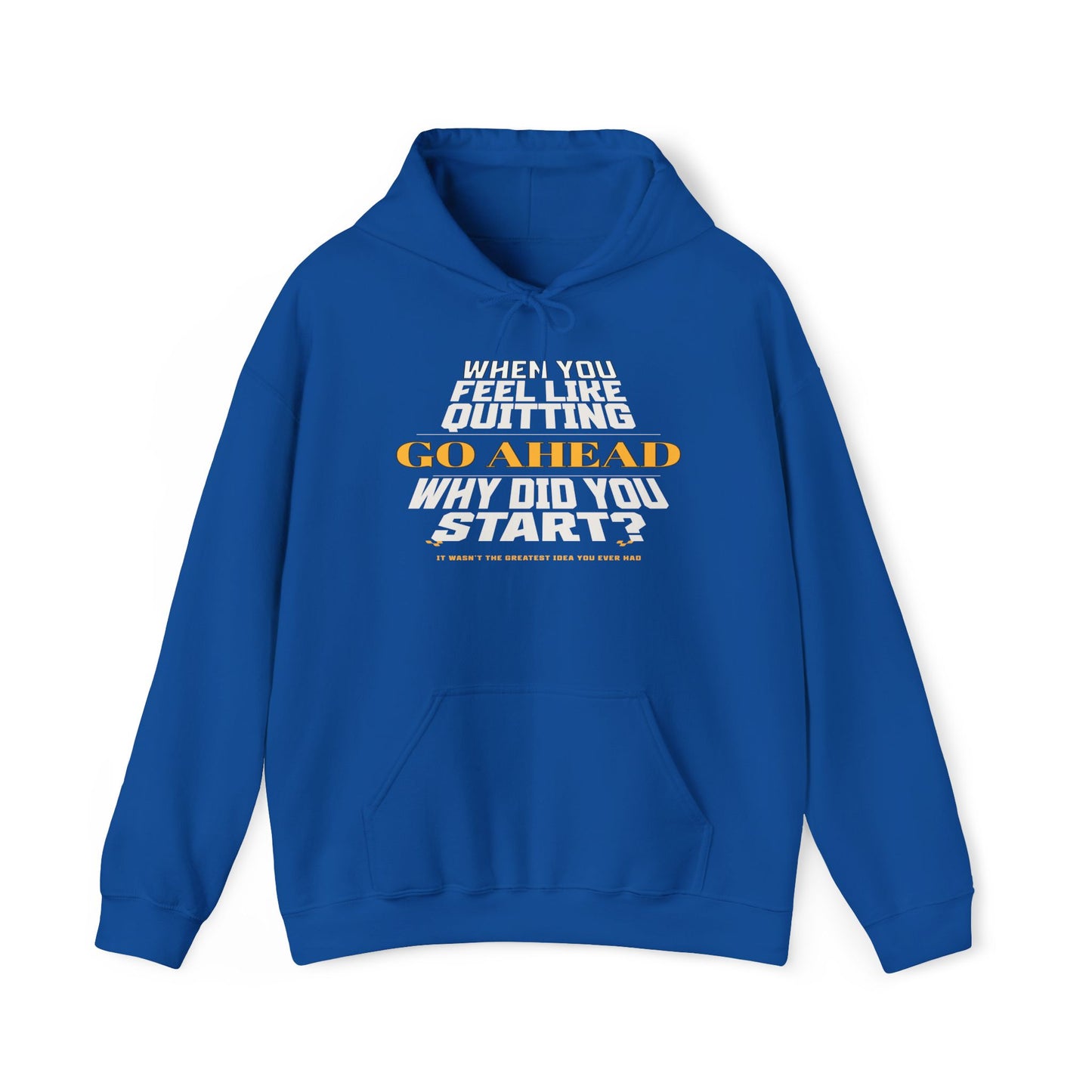 When You Feel Like Quitting, Go Ahead, Why Did You Start Hoodie