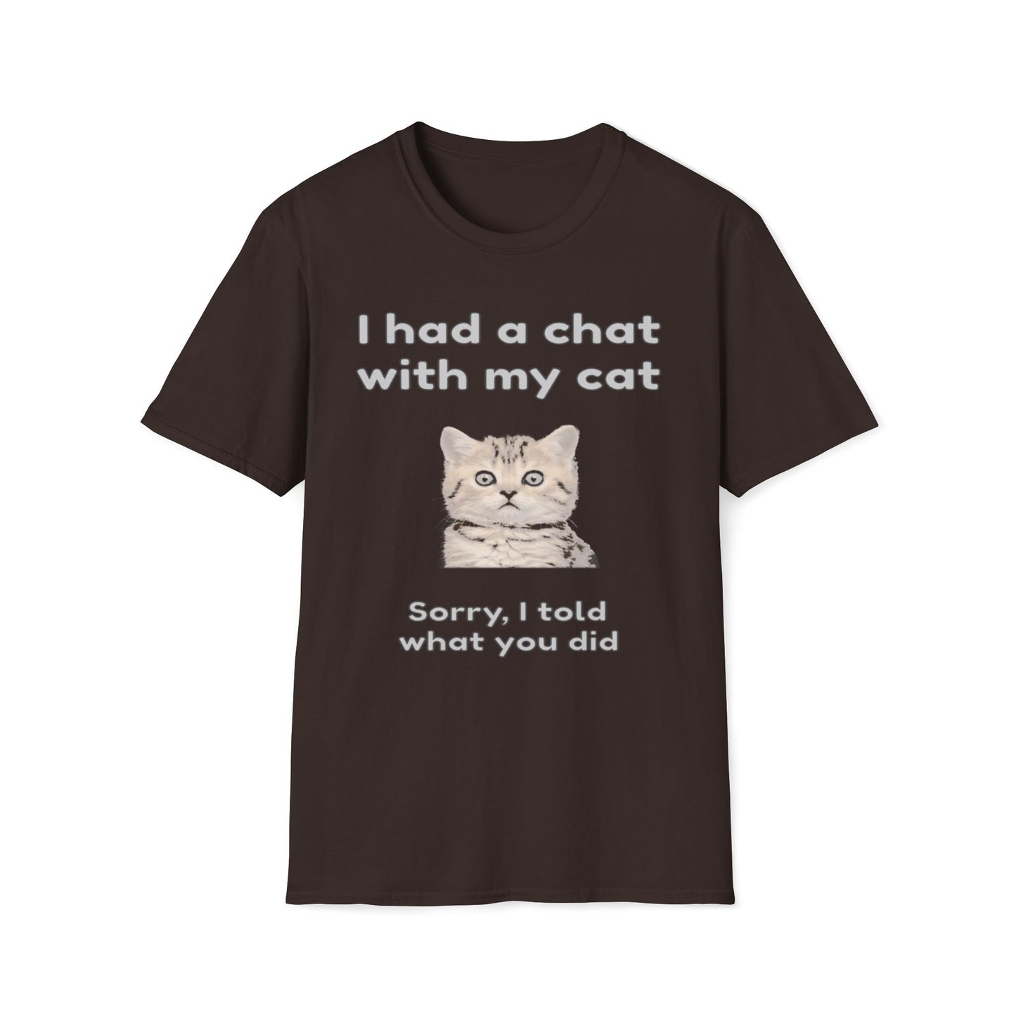I Had A Chat With My Cat - Sorry, I Told What You Did T-Shirt