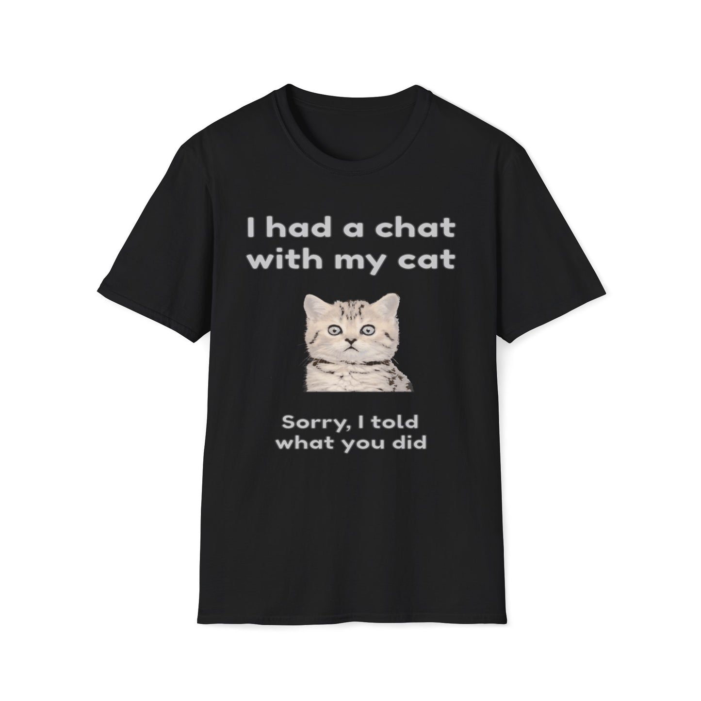 I Had A Chat With My Cat - Sorry, I Told What You Did T-Shirt