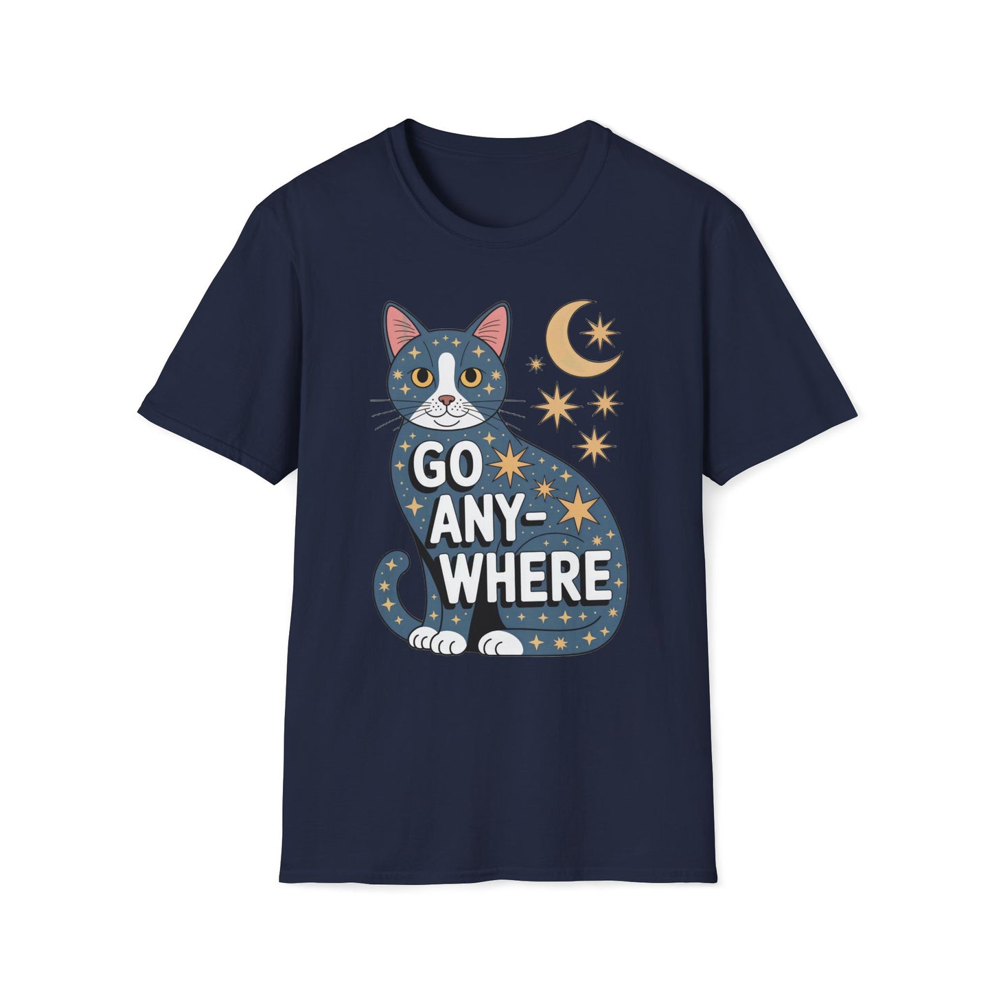 Cosmic Cat Go Anywhere Cat T-Shirt