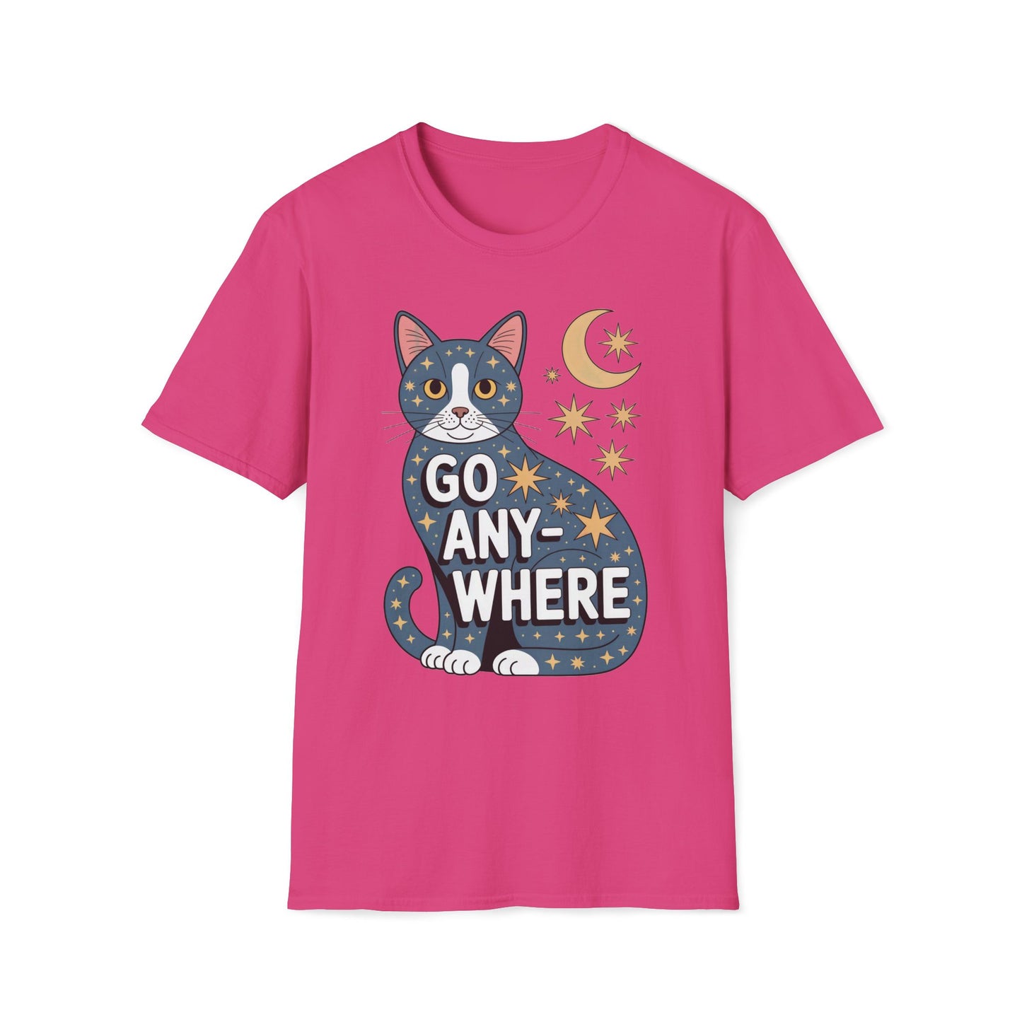 Cosmic Cat Go Anywhere Cat T-Shirt