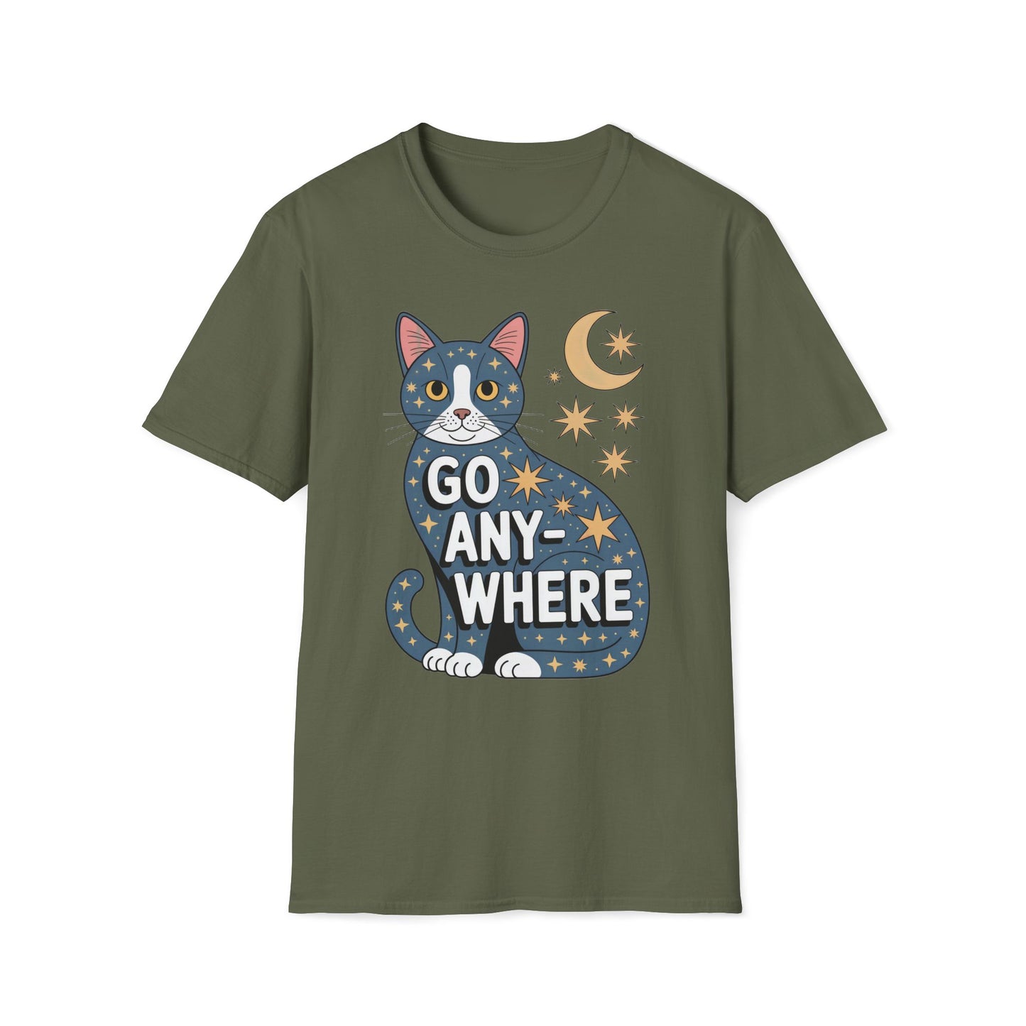 Cosmic Cat Go Anywhere Cat T-Shirt