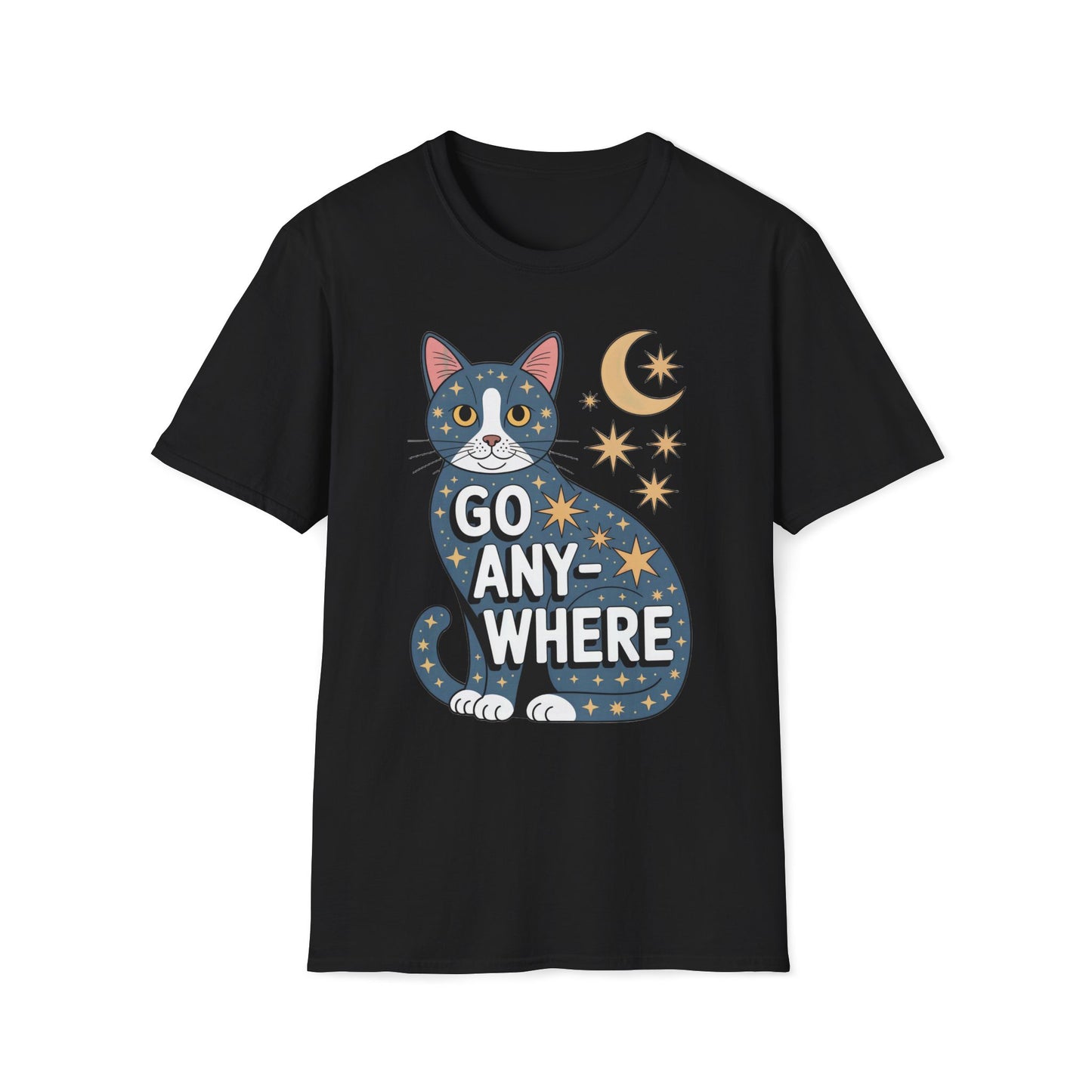 Cosmic Cat Go Anywhere Cat T-Shirt