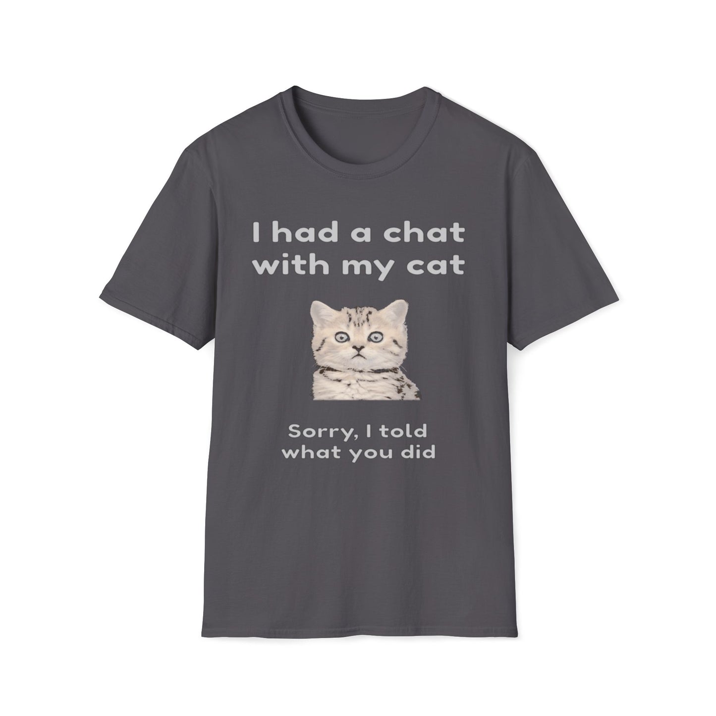 I Had A Chat With My Cat - Sorry, I Told What You Did T-Shirt