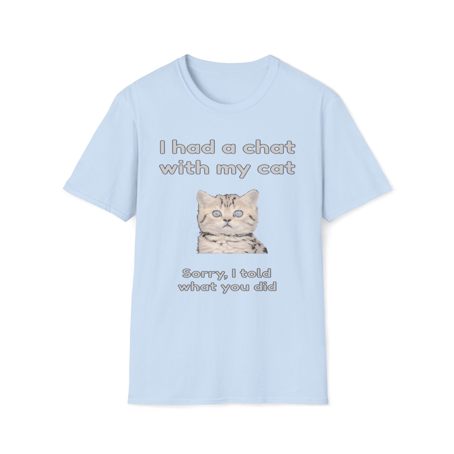 I Had A Chat With My Cat - Sorry, I Told What You Did T-Shirt